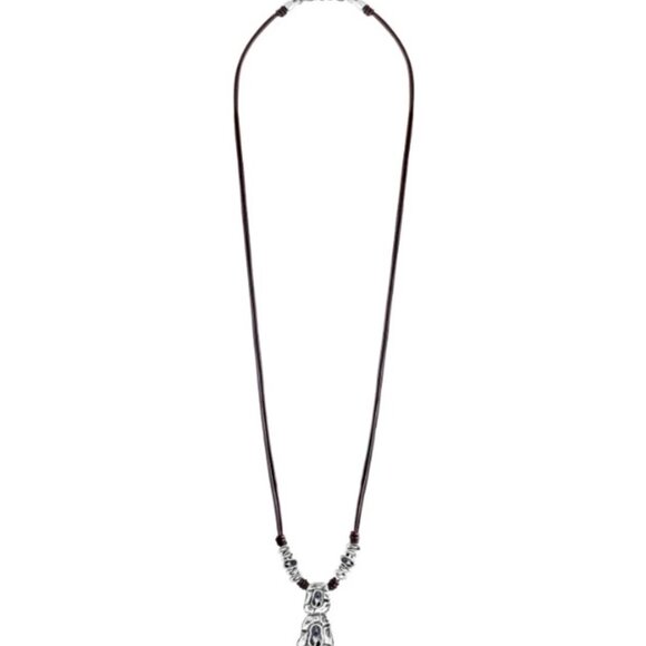 UNO DE 50 Confessions Swarovski Crystal Pendant Leather Necklace BOHO NEW - Picture 3 of 8